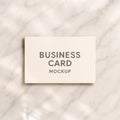 Business card mockup flat lay on elegant surfaceâminimalist design Royalty Free Stock Photo
