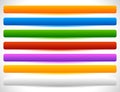 Rectangular buttons in several colors. Button tag, label shapes