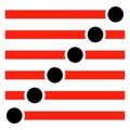 Rectangular buttons, switches set at different states. Slider, a