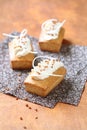 Rectangular Cakes with White Chocolate Cream Cheese Frosting Royalty Free Stock Photo