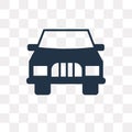 Rectangular Car front vector icon isolated on transparent background, Rectangular Car front transparency concept can be used web