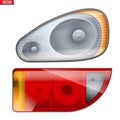 Rectangular car headlight and backlight Royalty Free Stock Photo