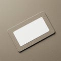 A rectangular card with rounded edges placed on a textured surface. The card\'s main Royalty Free Stock Photo