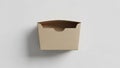Rectangular cardboard box with an open end and cutout notch for easy access Royalty Free Stock Photo