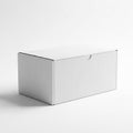 Cardboard box with a plain white surface featuring subtle vertical ribbed Royalty Free Stock Photo