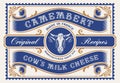 A rectangular cheese package template in vintage style