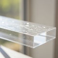 Rectangular clear acrylic block displayed diagonally. The block has a smooth surface Royalty Free Stock Photo