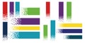 Rectangular color bars dissolving into small pixel fragments, showing a digital data disintegration effect Royalty Free Stock Photo