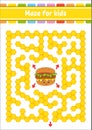 Rectangular color maze. Game for kids. Funny labyrinth. Education developing worksheet. Activity page. Puzzle for children.