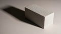 Rectangular concrete block positioned on a flat surface casting a shadow Royalty Free Stock Photo