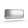 Rectangular Convex Mirror with Silver Metallic Frame on White Background reflection curved Royalty Free Stock Photo