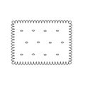 Rectangular cracker cookies. Linear image without color Royalty Free Stock Photo