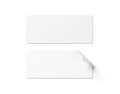 Rectangular curled sticker mockup isolated on white 3D rendering