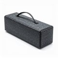 Rectangular Dark Grey Textured Box with Handle on White Background with Shadow Royalty Free Stock Photo