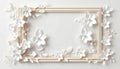 Elegant Floral Border â White Blossoms Framing a Decorative Invitation Design. Generative AI Royalty Free Stock Photo