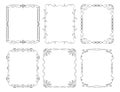 6 rectangular decorative frames.Vector illustration