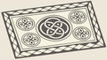 Rectangular Decorative Rug with Celtic Knot Motif, Traditional Flooring, vector design Generative AI Royalty Free Stock Photo