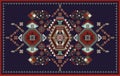 Rectangular design for carpet with geometric ethnic ornaments. Vector clipart. Design for mat, carpet, rug Royalty Free Stock Photo