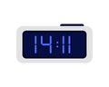 Rectangular digital alarm clock with time numbers on LED screen Royalty Free Stock Photo