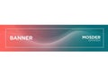 Rectangular digital banner with a gradient background transitioning from red on the left to teal on Royalty Free Stock Photo