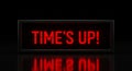 Rectangular digital sign displaying the phrase \