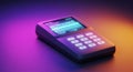 Rectangular electronic device with a numeric keypad and digital display, set