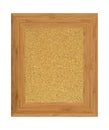 Rectangular empty bamboo frame and cork board, isolated white background Royalty Free Stock Photo