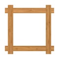 Rectangular empty bamboo frame, isolated on white background