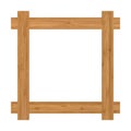 Rectangular empty bamboo frame, isolated on white background