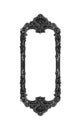 Rectangular empty wooden black and white silver gilded ornamental frame Royalty Free Stock Photo
