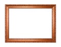 Rectangular empty wooden and copper or bronze gilded ornamental frame