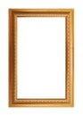 Rectangular empty wooden and gold gilded frame Royalty Free Stock Photo