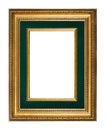 Rectangular empty wooden and gold gilded ornamental frame