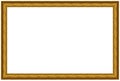 Rectangular empty wooden and gold gilded ornamental frame