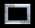 Rectangular empty wooden and silver gilded frame Royalty Free Stock Photo