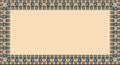 Rectangular ethnic frame. Empty space for your text. Vintage poster. Colorful elements on an peach background Royalty Free Stock Photo