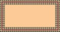 Rectangular ethnic frame. Empty space for your text. Vintage poster. Colorful elements on an peach background Royalty Free Stock Photo