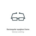 Rectangular eyeglass frame vector icon on white background. Flat vector rectangular eyeglass frame icon symbol sign from modern Royalty Free Stock Photo