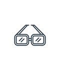 rectangular eyeglass vector icon. rectangular eyeglass editable stroke. rectangular eyeglass linear symbol for use on web and
