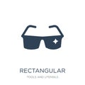 rectangular eyeglasses icon in trendy design style. rectangular eyeglasses icon isolated on white background. rectangular