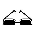 Rectangular eyeglasses icon vector sign and symbol isolated on white background, Rectangular eyeglasses logo concept