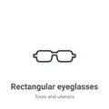 Rectangular eyeglasses outline vector icon. Thin line black rectangular eyeglasses icon, flat vector simple element illustration Royalty Free Stock Photo