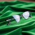 Rectangular eyeglasses with thin black frames Royalty Free Stock Photo