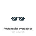 Rectangular eyeglasses vector icon on white background. Flat vector rectangular eyeglasses icon symbol sign from modern tools and Royalty Free Stock Photo