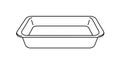 Rectangular Food Tray Line Icon on White Background Royalty Free Stock Photo