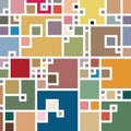 Computer generated tight fitting, rectangular pieces based colorful abstract pattern