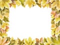 Rectangular frame of autumn maple leaves