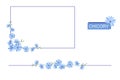 Rectangular frame of blue chicory flowers. Copy space for design. Border of chicory on a white background Royalty Free Stock Photo