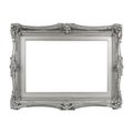 Silver white metallic frame broad wide classical gallery art luxury Royalty Free Stock Photo