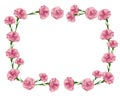 Rectangular frame of carnations illustration